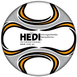 Voetbal met bedrijfslogo