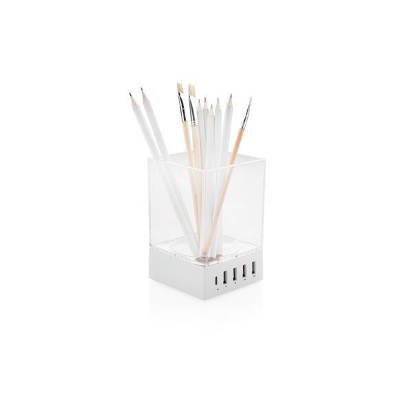 Bedrukte pennenbak met USB