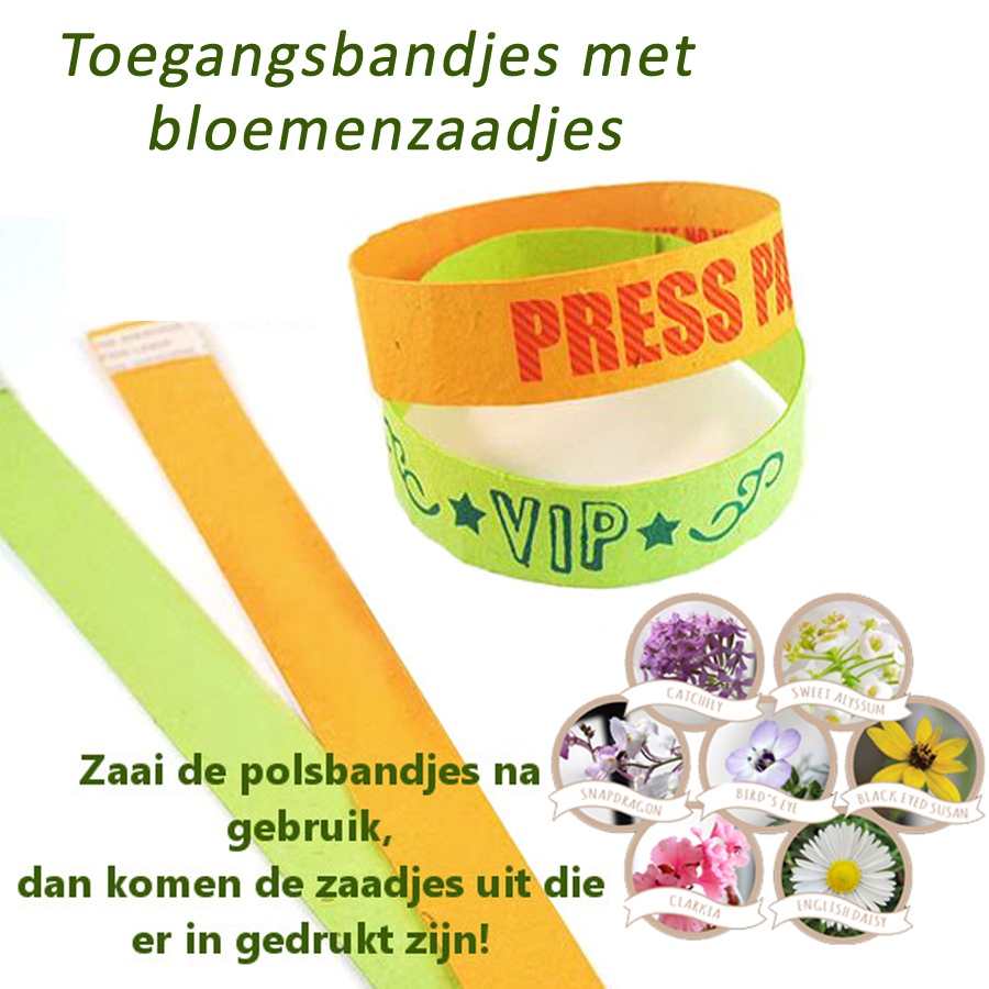 Toegangsbandjes met zaadjes