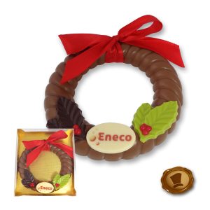 Grote Chocolade Kerstkrans met logo