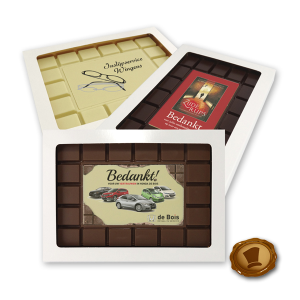 Bedrukte chocolade breektablet ''Rechthoek''