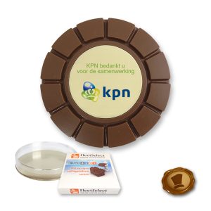 Bedrukte chocolade breektablet ''Rond''