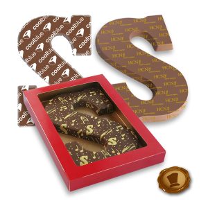 Transfer chocoladeletter met logo