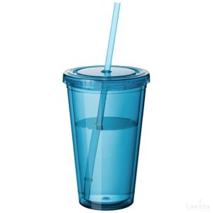 Bedrukte goedkope Cyclone geïsoleerde drinkbeker met rietje met logo