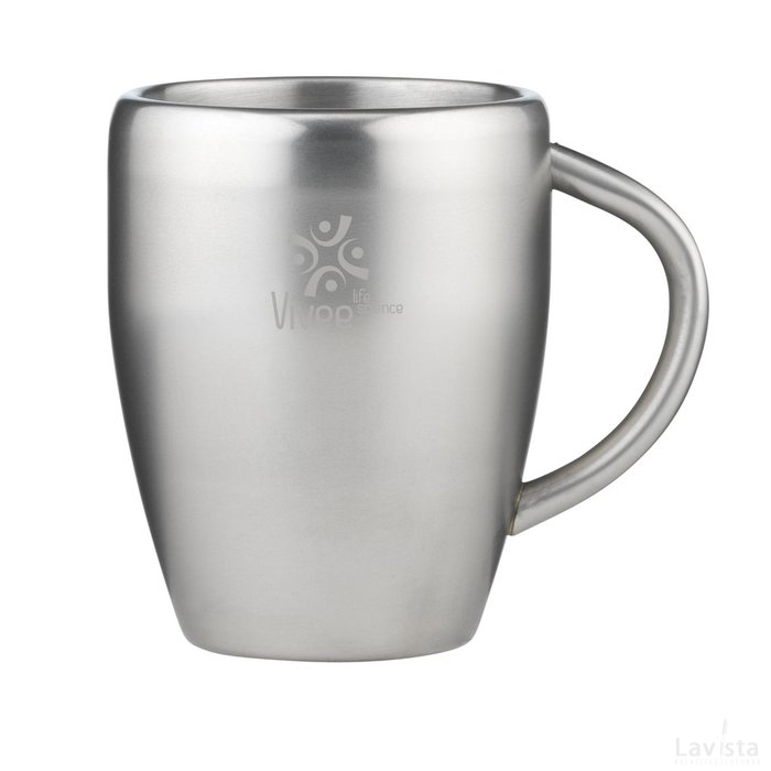 Bedrukte steelmug beker met logo