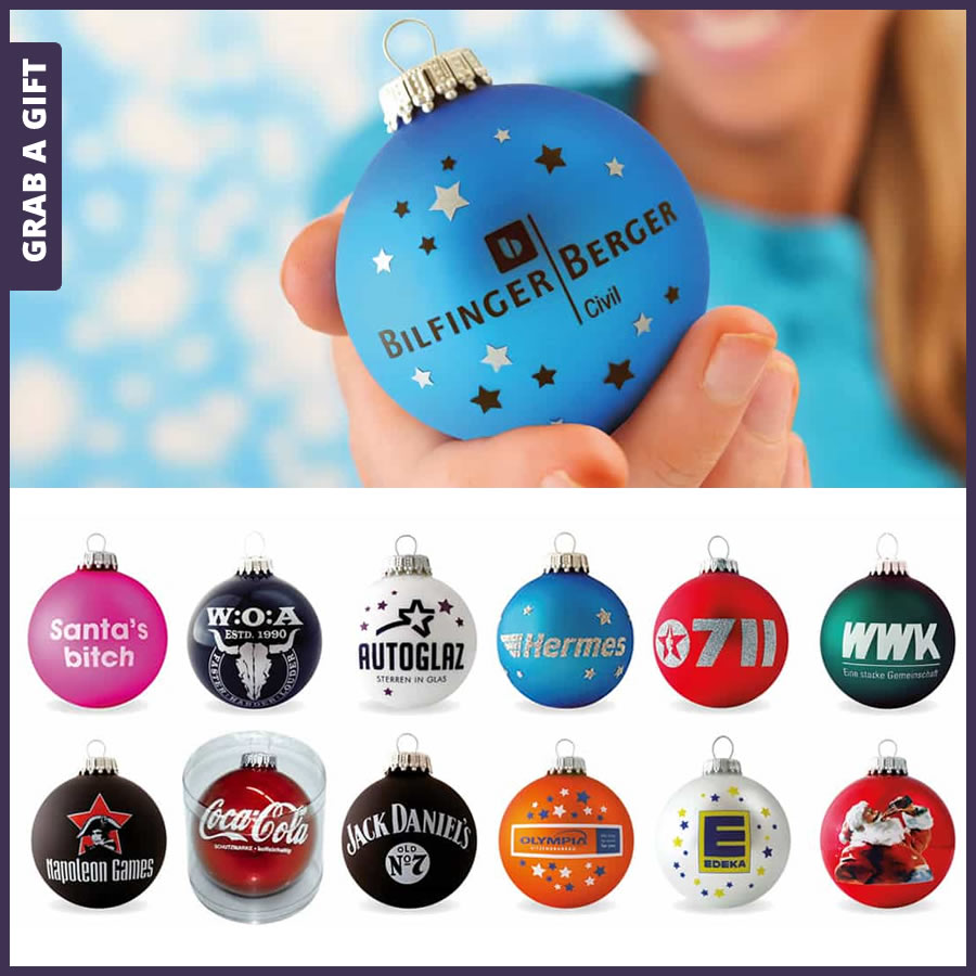 Kerstballen bedrukken met logo