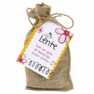 Jute cadeauzakje Lente
