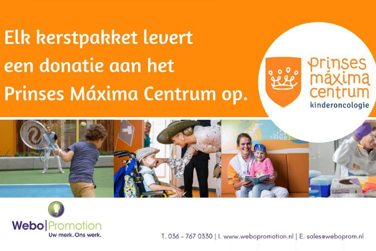 Kerstpakketten van Webo ook goed voor het Prinses Maxima Centrum