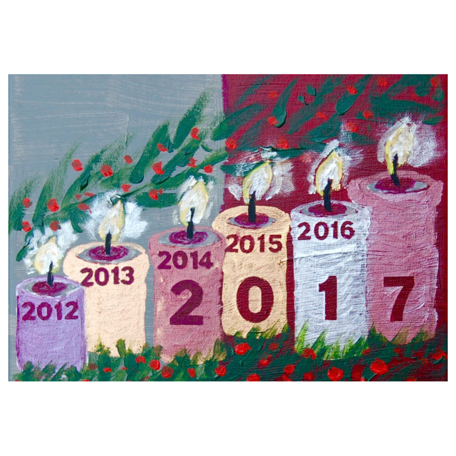 Schilderij We welcome this New Year Schilderij We welcome this New Year