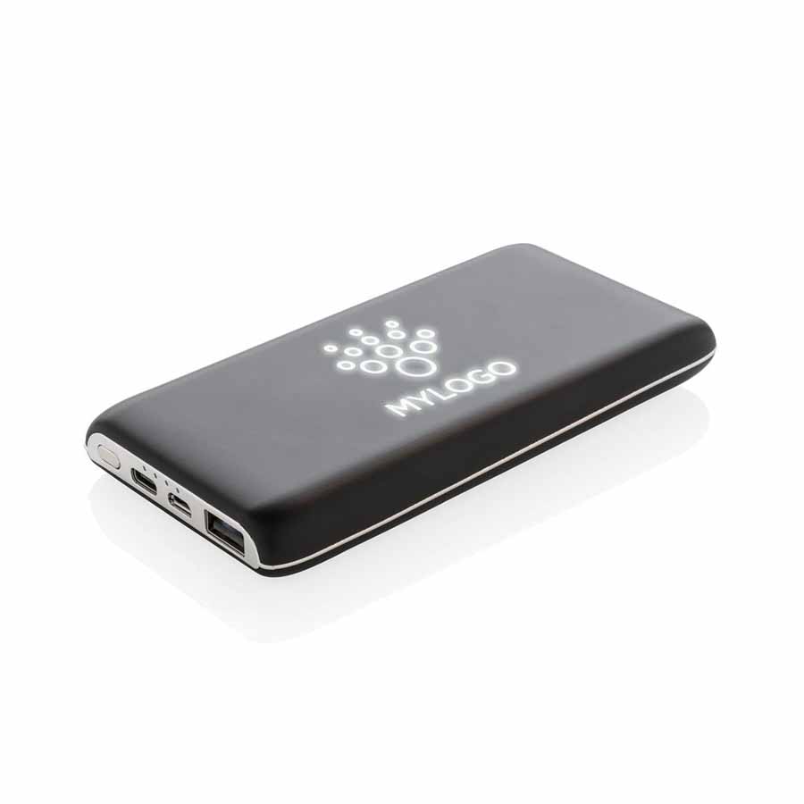 Krachtige 8.000 mAh light up logo powerbank