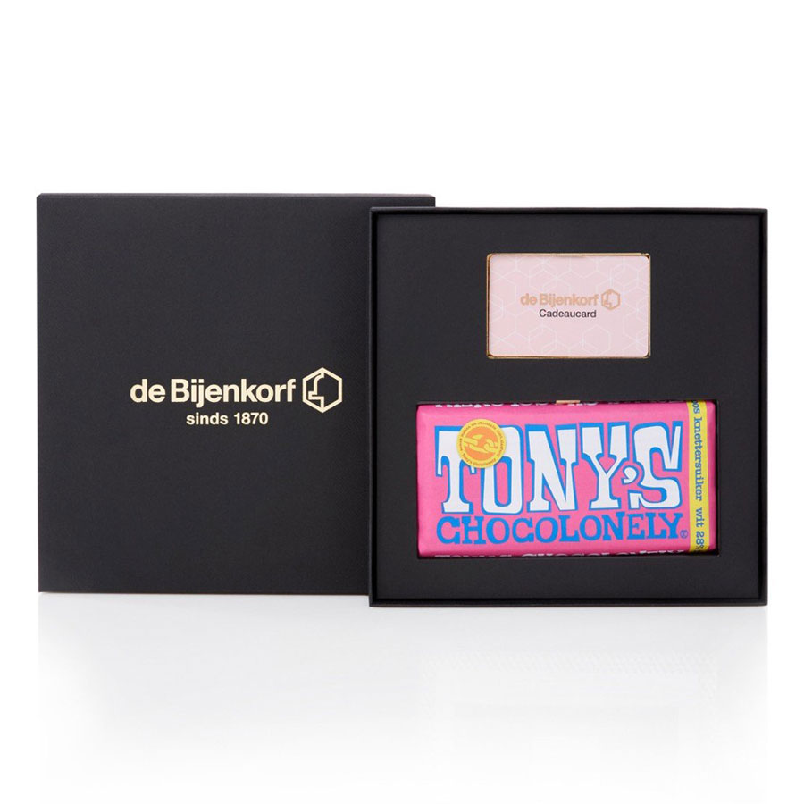 Bijenkorf cadeaukaart Tony’s reep giftset Bijenkorf cadeaukaart Tony’s reep giftset