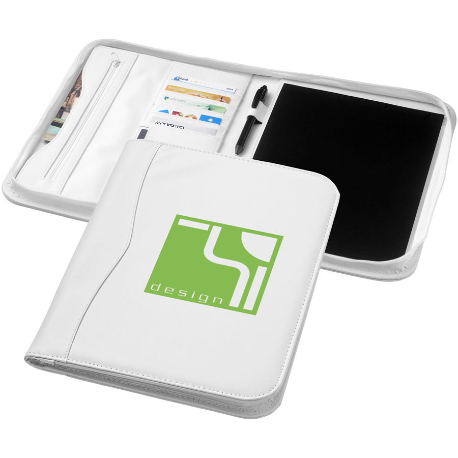 Bedrukte Ebony A4 portfolio met ritssluiting Bedrukte Ebony A4 portfolio met ritssluiting