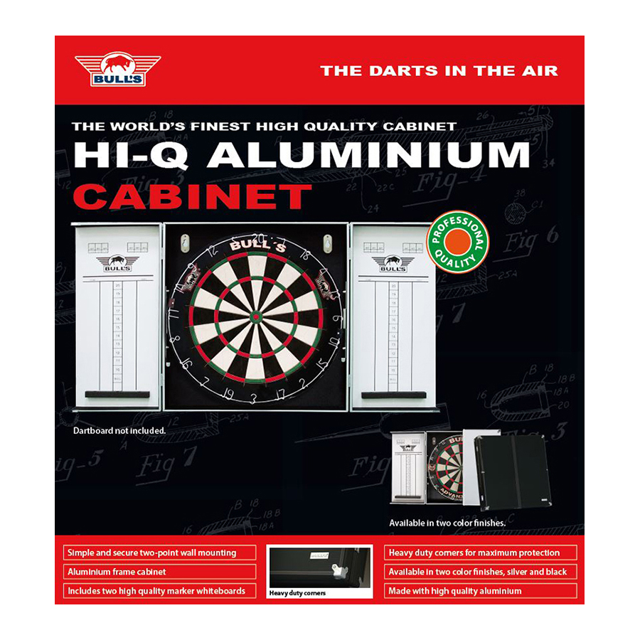 Bull's Hi-Q Aluminium Cabinet Zwart Zilver 3 Bull's Hi-Q Aluminium Cabinet Zwart Zilver