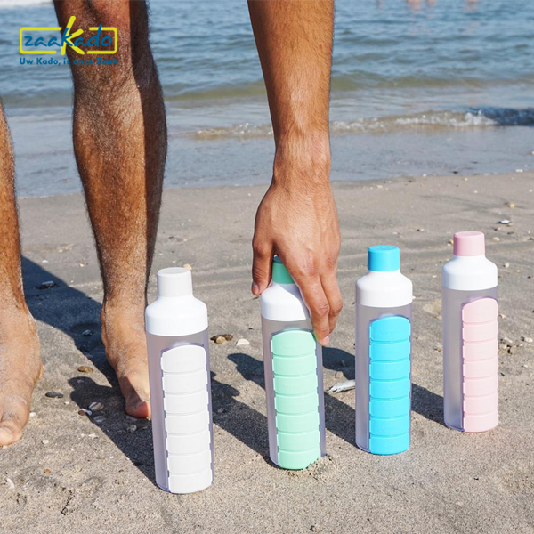 yos-bottle-waterfles-pillendoos-medicijnen-reminder-multifunctioneel-duurzaam-verzekeraar-duurzaam-relatiegeschenk-cadeau-fysio-zorginstelling-bejaarden-logo-bedrukken-zaakado-rotterdam