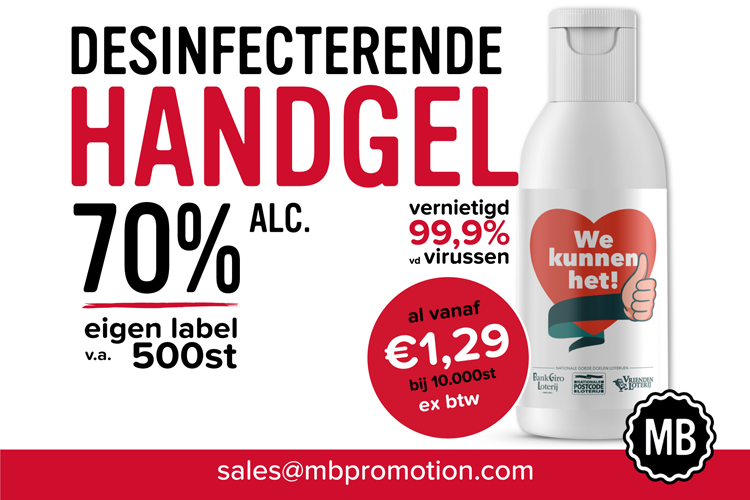 Desinfecterende en verzorgende handgel voorzien van eigen label!