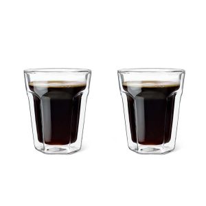 Dubbelwandig glas Koffie, set van 2