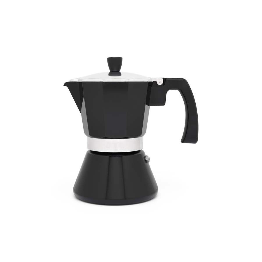 Espressomaker Tivoli, zwart, 6 cups, rvs/aluminium