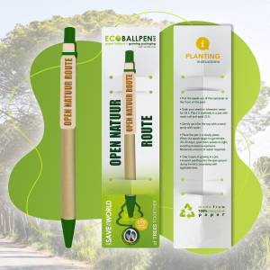 Balpen van karton met zaden