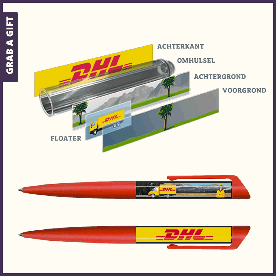 Logo pen met zwevend object