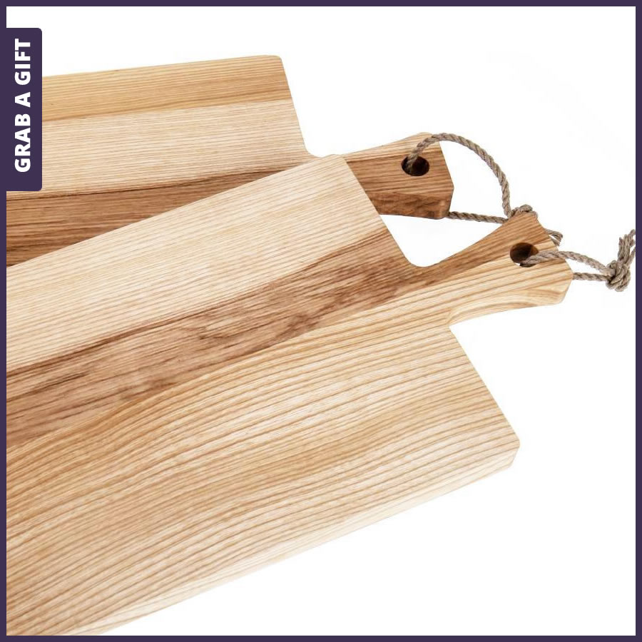 Grab a Gift - Snijplanken van essenhout met branddruk
