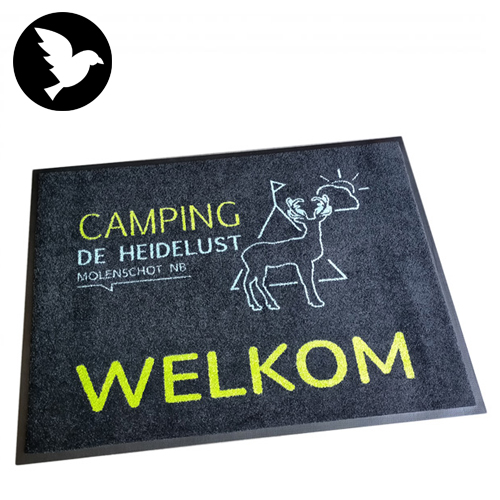 Deurmat of vloermat met logo bedrukken | De Witte Raaf Deurmat of vloermat met logo bedrukken | De Witte Raaf