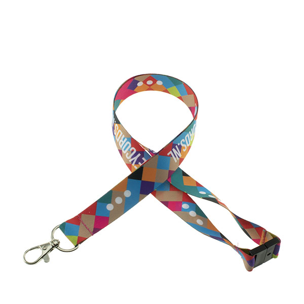 Full colour keycord met safety clip Full colour safety keycord
