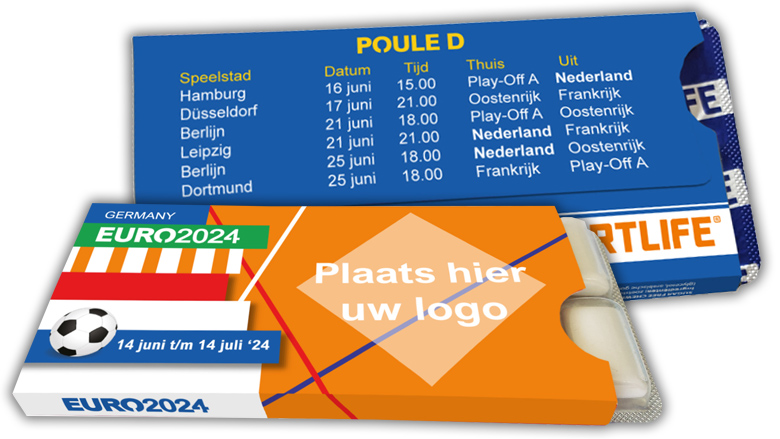 Sportlife kauwgom met EK voetbal schema