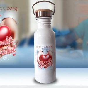 Retro fles met bedrukking