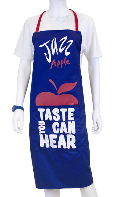 Bedrukt halter schort Jazz Appels tekst + logo