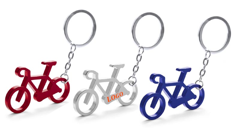 Fiets sleutelhanger met logo