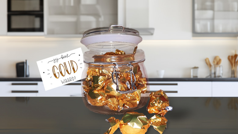 Zorg cadeau weckpotje met bon bons