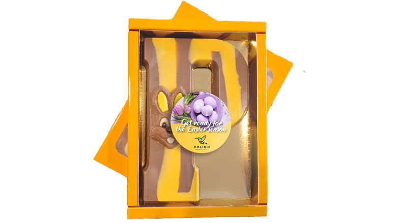 Paasletter chocolade met sticker