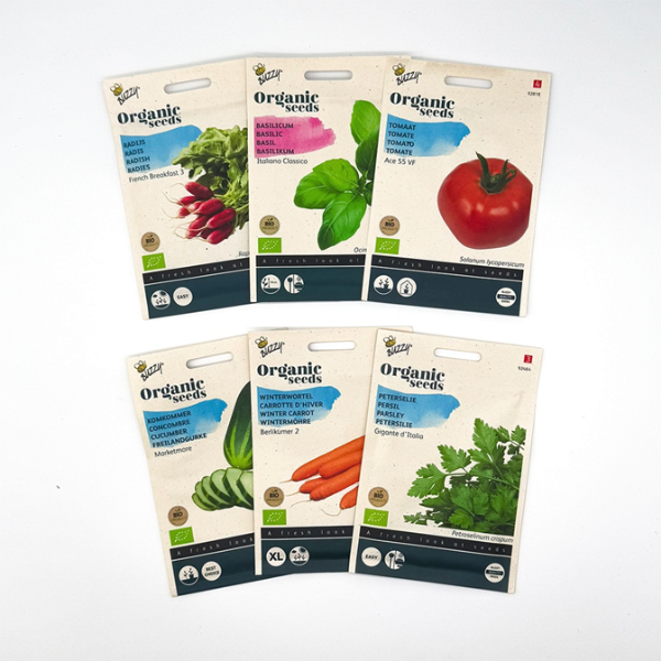 Zadenpakket kruiden en moestuin- biologisch