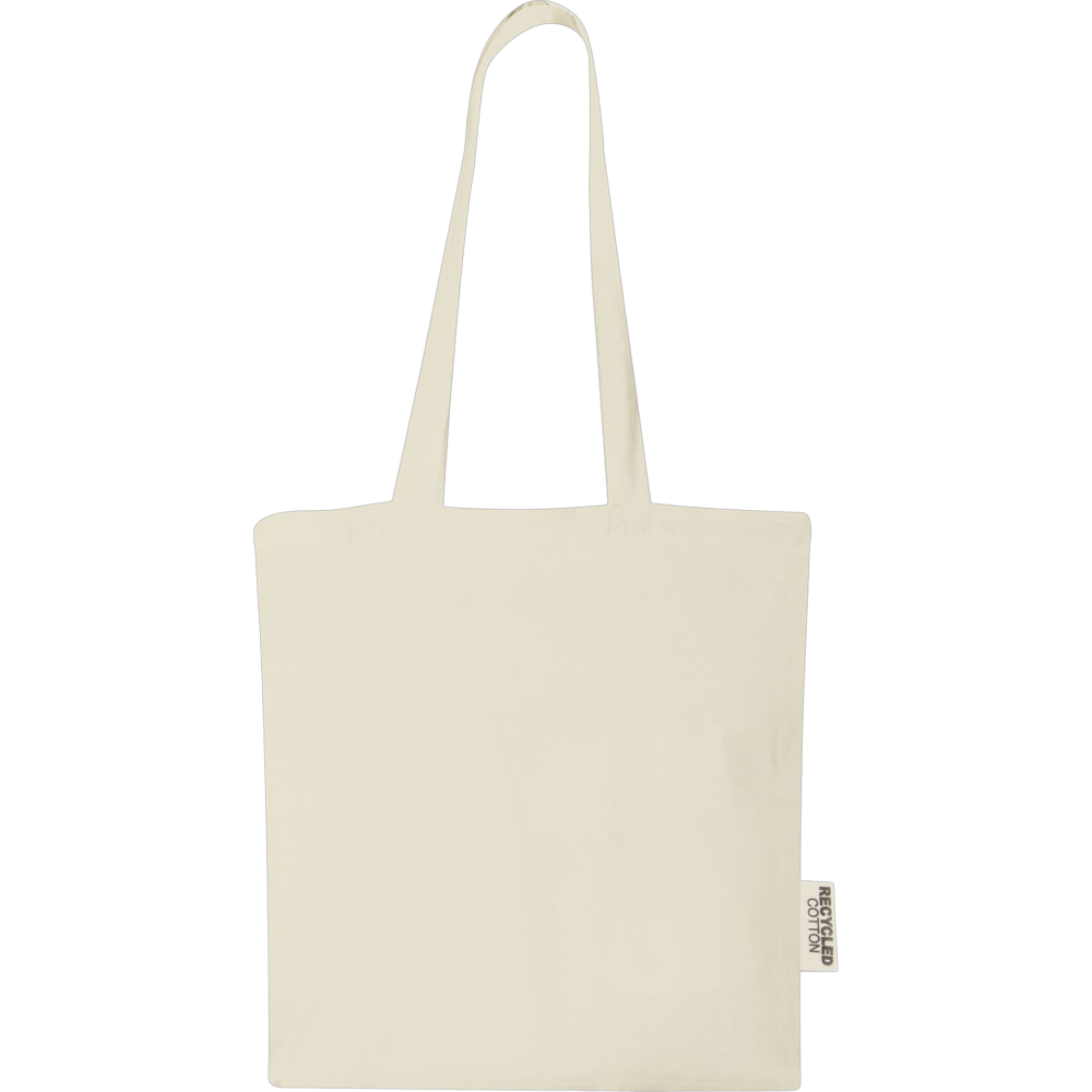 Madras 140 g/m2 GRS recycled cotton tote bag 7L