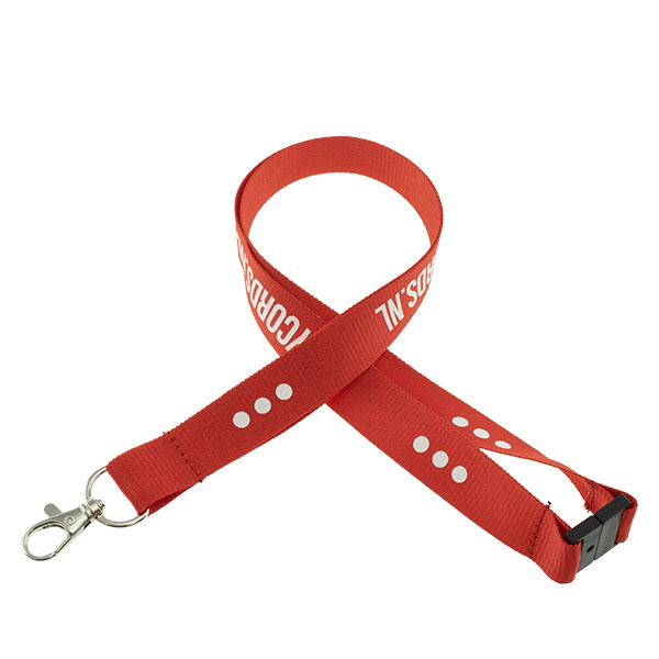 Keycord met safety rood