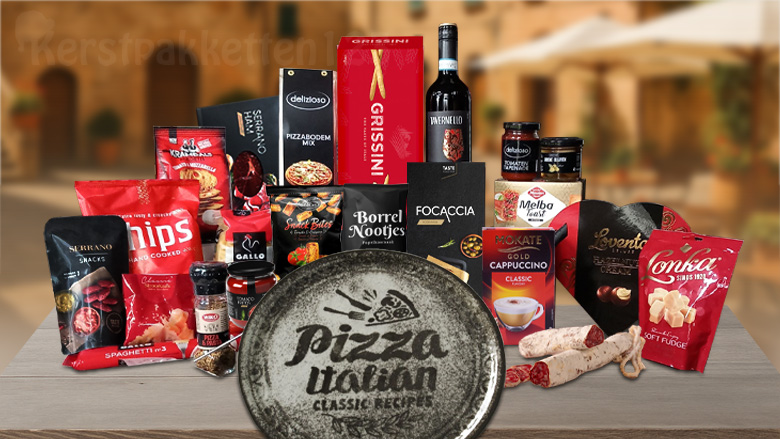 Italiaans kerstpakket met pizzabord