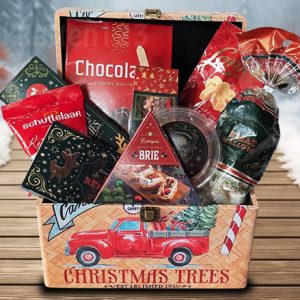 Kerstpakket uniek houten kistje