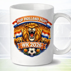 Unieke WK Voetbal mok bedrukt met naam