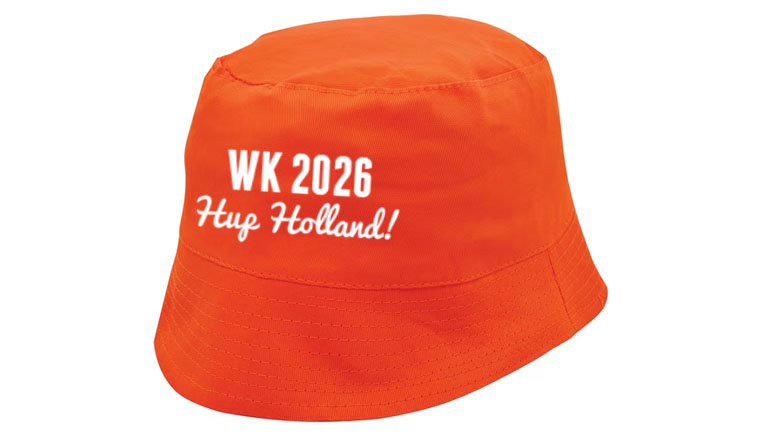 WK 2026 Oranje vissershoedje met logo