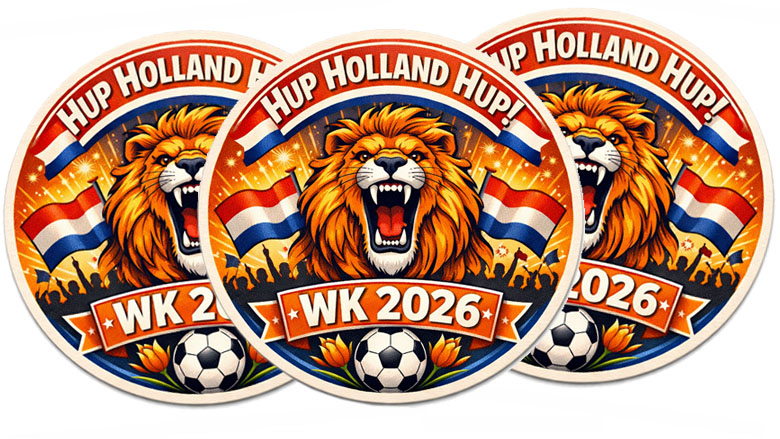 WK Oranje onderzetters eigen bedrukking
