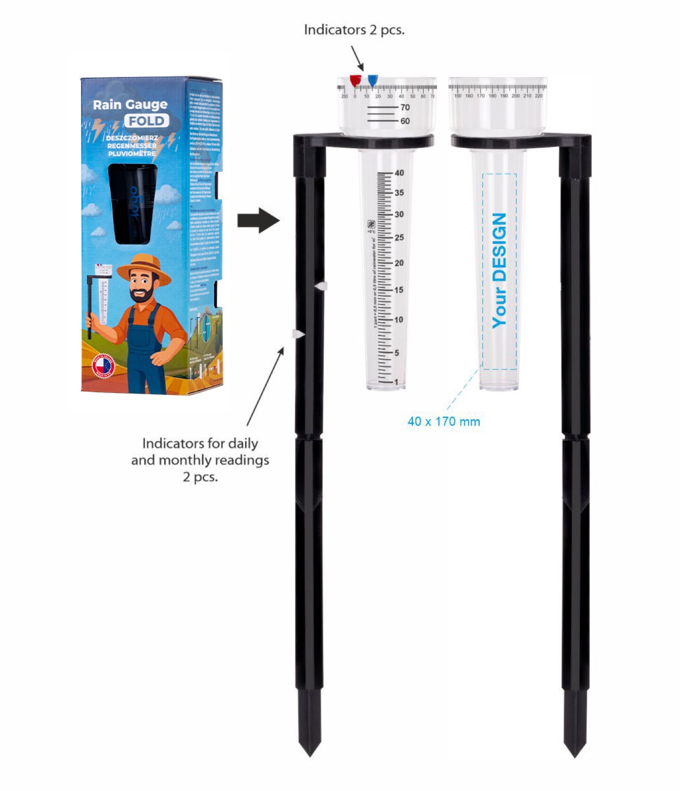 Regenmeter RAIN FOLD Premium+
